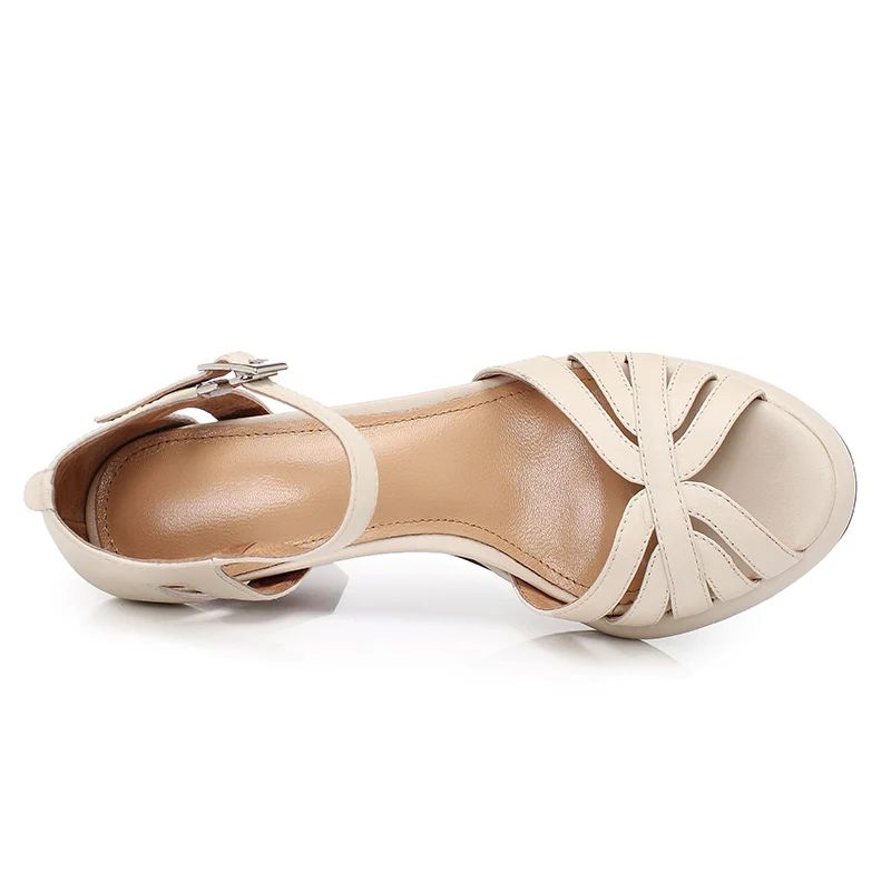 Valentina Dames Peep Toe Dress Sandalen - Abrikoos