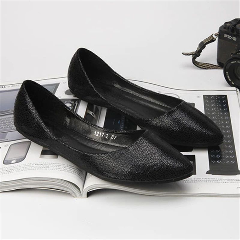 Valentina Dames Puntige Teen Platte Schoenen - Goud