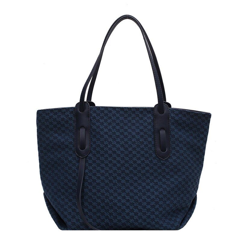 Valenty Dames Grote Stoffen Schouder Handtas - Blauw