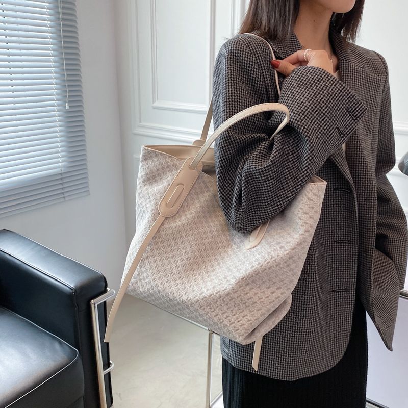Valenty Dames Grote Stoffen Schouder Handtas - Blauw
