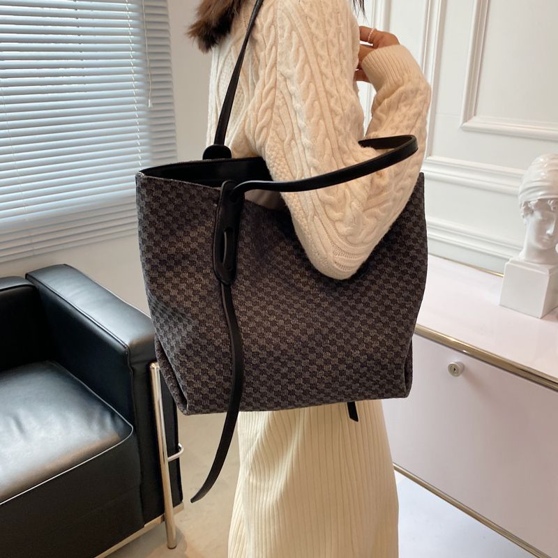 Valenty Dames Grote Stoffen Schouder Handtas - Blauw