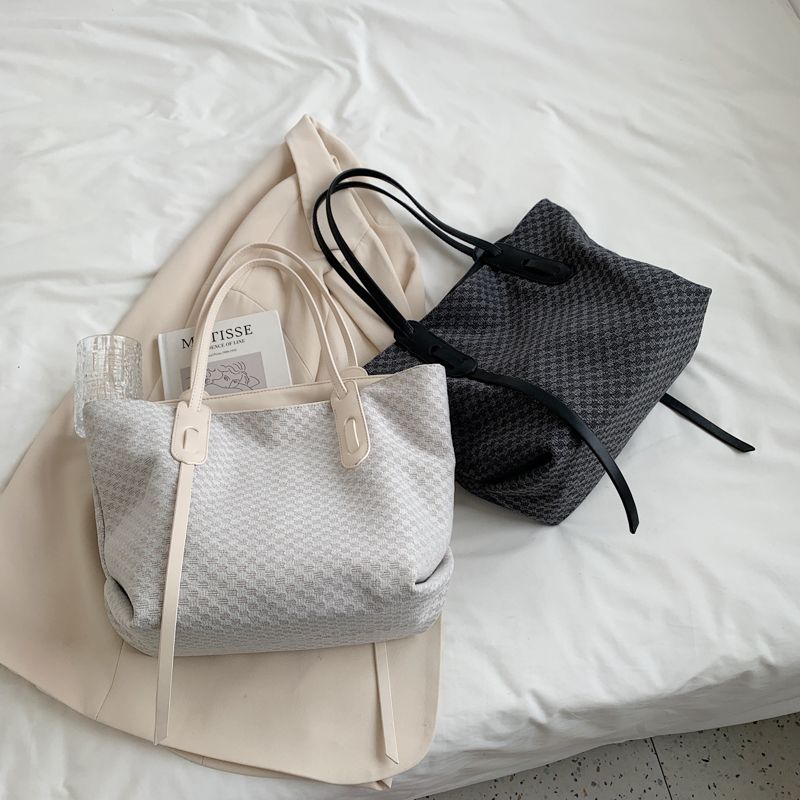 Valenty Dames Grote Stoffen Schouder Handtas - Blauw