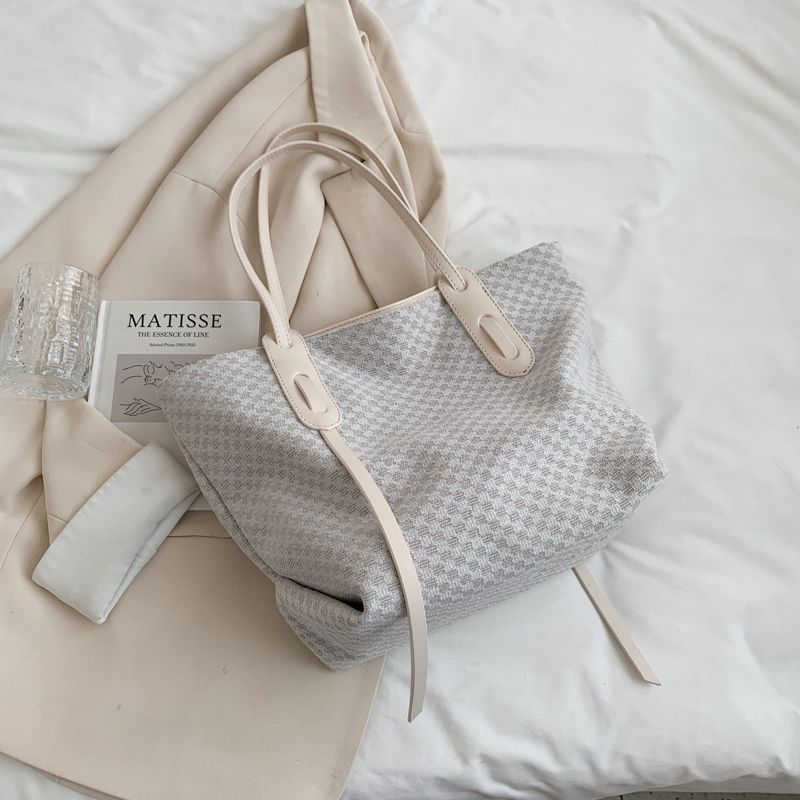 Valenty Dames Grote Stoffen Schouder Handtas - Blauw