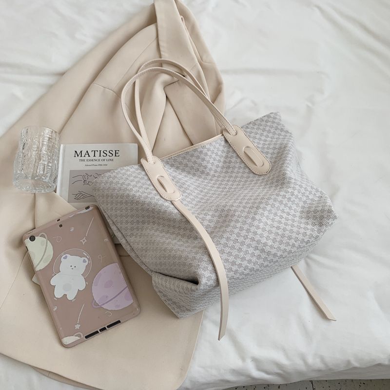 Valenty Dames Grote Stoffen Schouder Handtas - Blauw