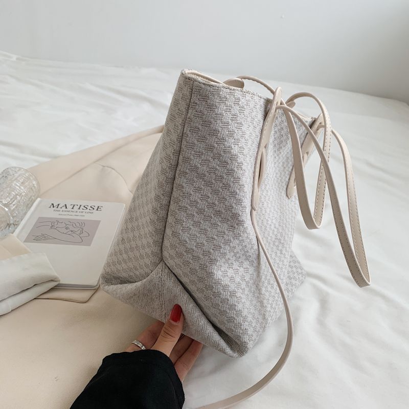 Valenty Dames Grote Stoffen Schouder Handtas - Blauw
