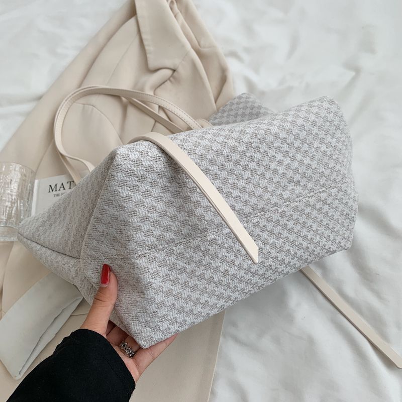 Valenty Dames Grote Stoffen Schouder Handtas - Blauw
