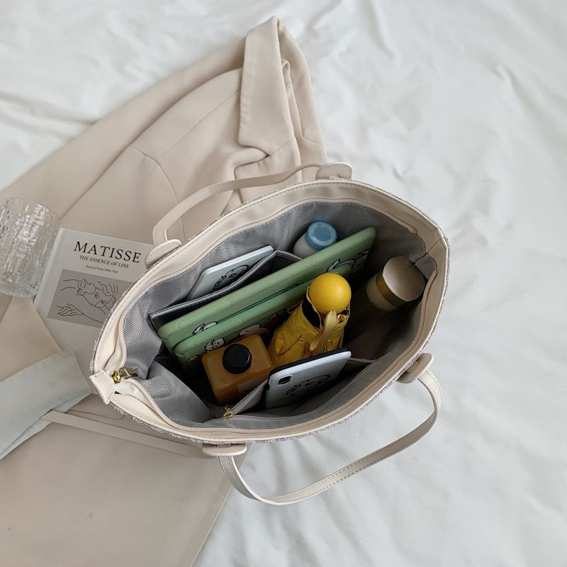 Valenty Dames Grote Stoffen Schouder Handtas - Blauw
