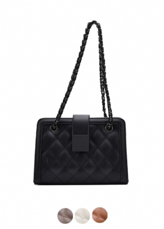 Vangot Dames Handtas Trendy Designer Ketting Leren Tote