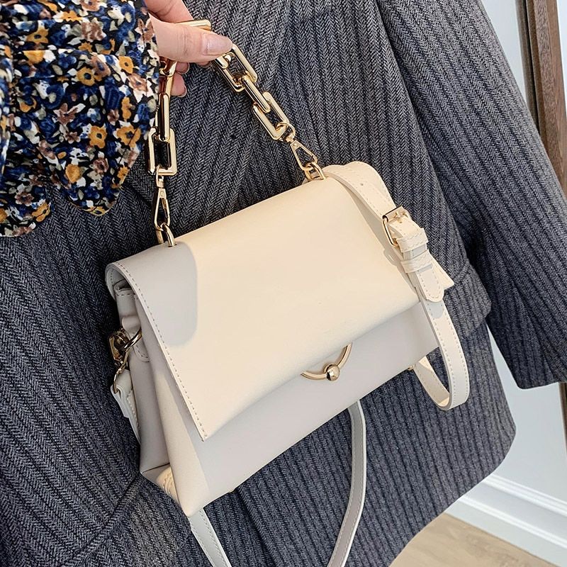 Venia Dames Leren Flap Crossbody Handtas - Zwart