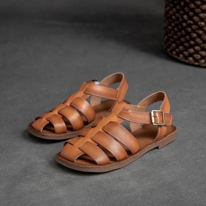 Veronica Dames Romeinse Stijl Zomer Sandalen - Geel