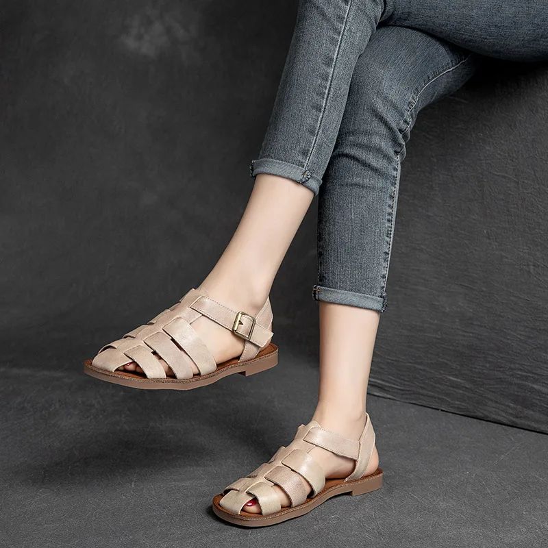 Veronica Dames Romeinse Stijl Zomer Sandalen - Geel