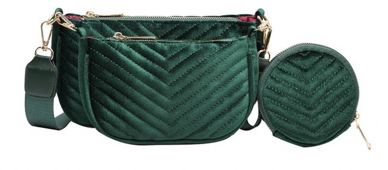 Vicenzo Dames Kleine Fluwelen Crossbody Handtas - Groen