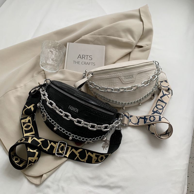 Victor Dames Kleine Leren Taille Handtas - Zwart