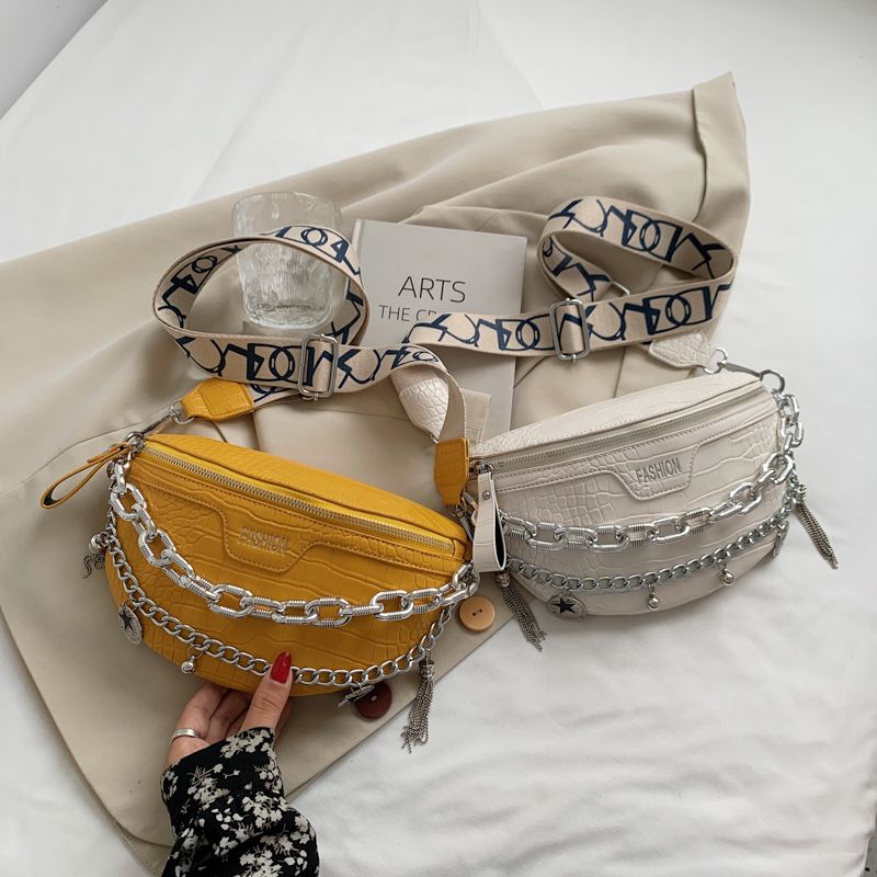 Victor Dames Kleine Leren Taille Handtas - Zwart