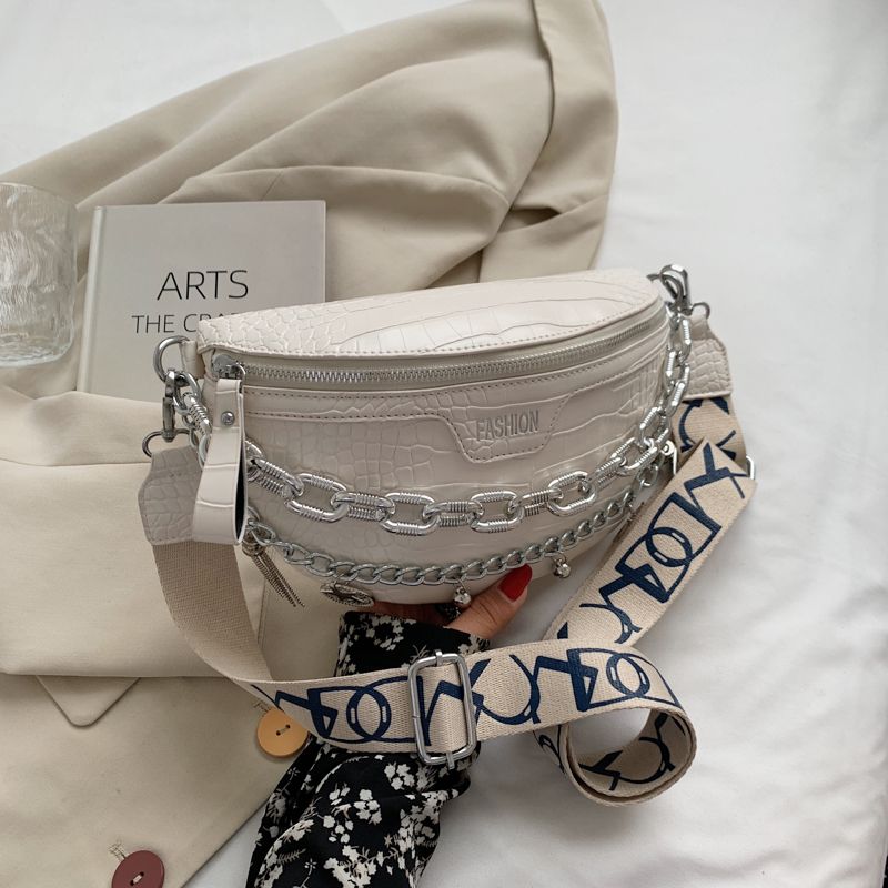 Victor Dames Kleine Leren Taille Handtas - Zwart