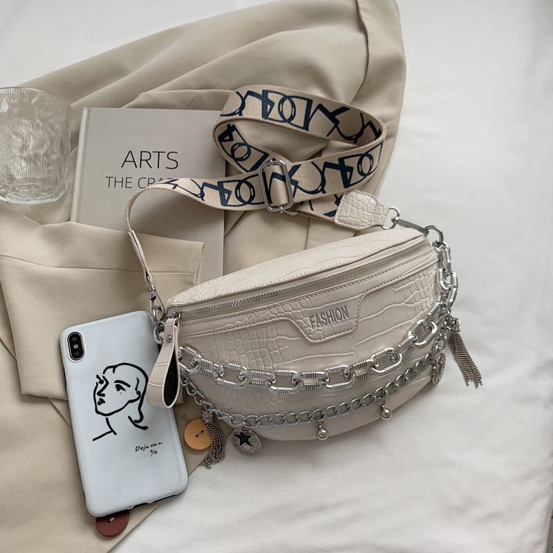 Victor Dames Kleine Leren Taille Handtas - Zwart