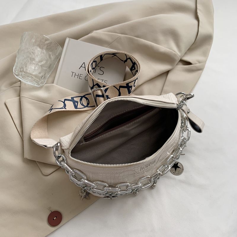 Victor Dames Kleine Leren Taille Handtas - Zwart