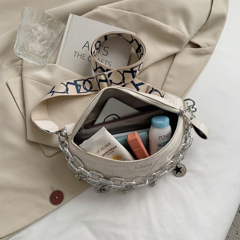 Victor Dames Kleine Leren Taille Handtas - Zwart