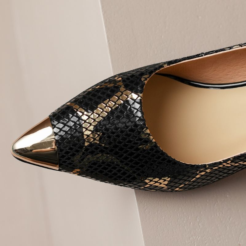 Victoria Dames Leren Hoge Hak Pumps - Zwart