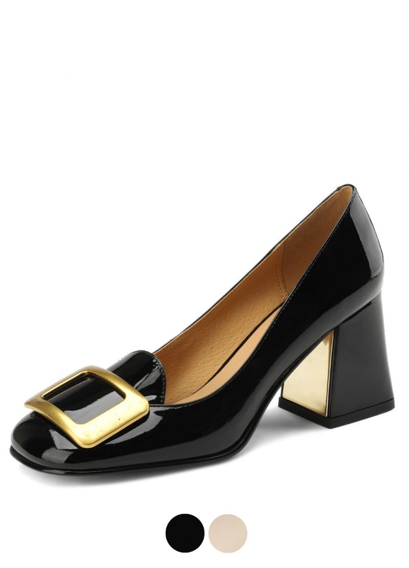 Victoria Elegante Vierkante Hakken Pumps Voor Dames