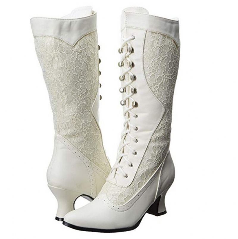 Victoriaanse Dames Laarzen Vintage Dansschoenen - Zwart
