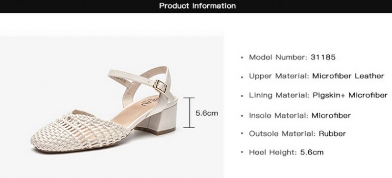 Victorina Dames Vierkante Teen Leren Sandaal - Beige