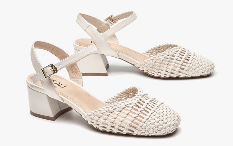 Victorina Dames Vierkante Teen Leren Sandaal - Beige