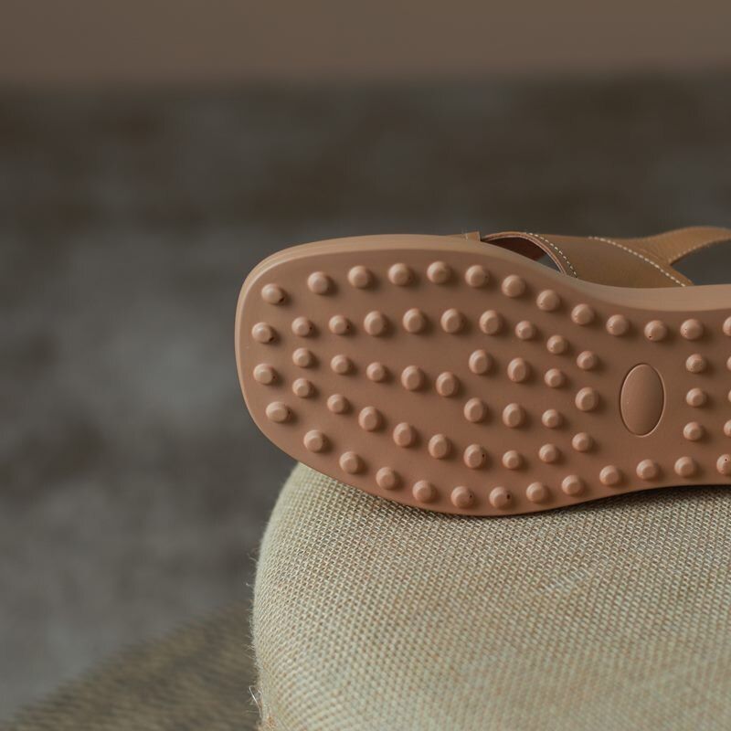 Viloria Dames Casual Leren Sandaal - Abrikoos