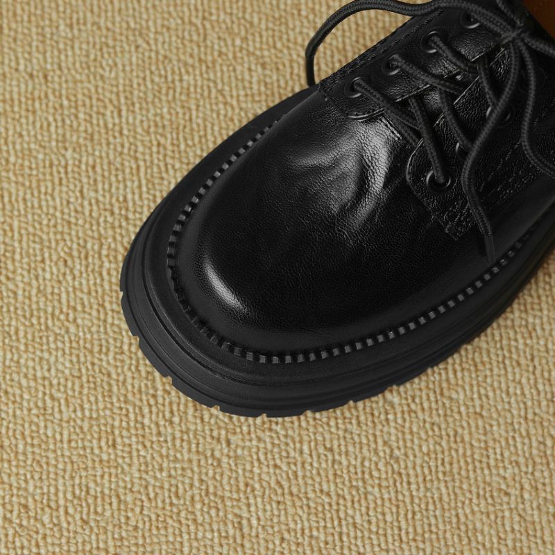 Virginia Dames Vetersluiting Leren Loafer - Zwart