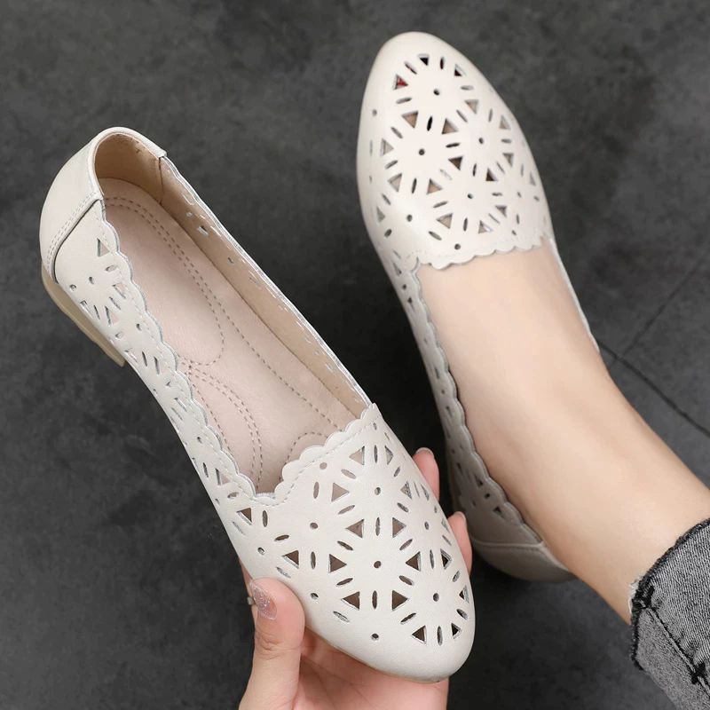 Wissal Dames Loafer Schoenen - Wit