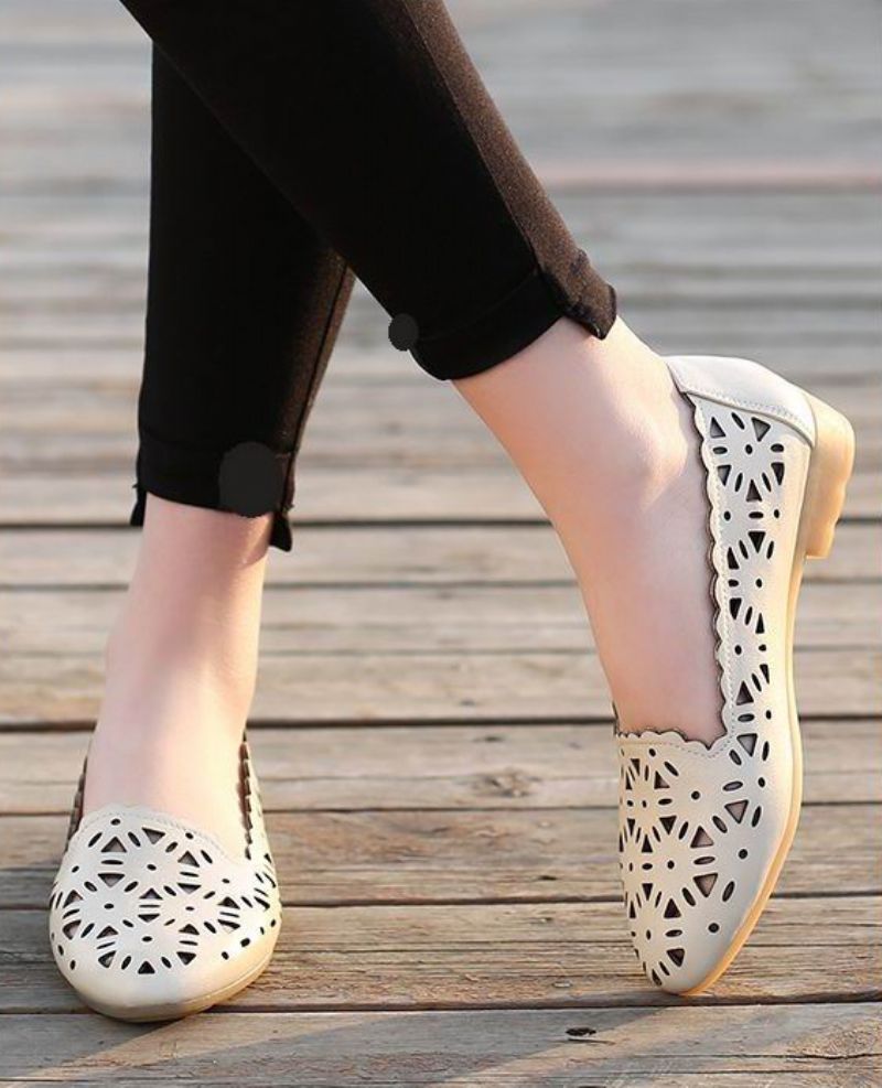 Wissal Dames Loafer Schoenen - Wit