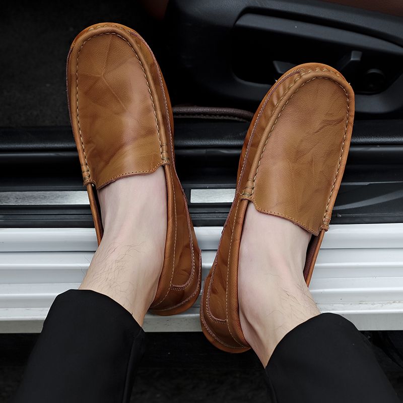 Xabi Heren Loafers Geklede Schoenen - Koffie