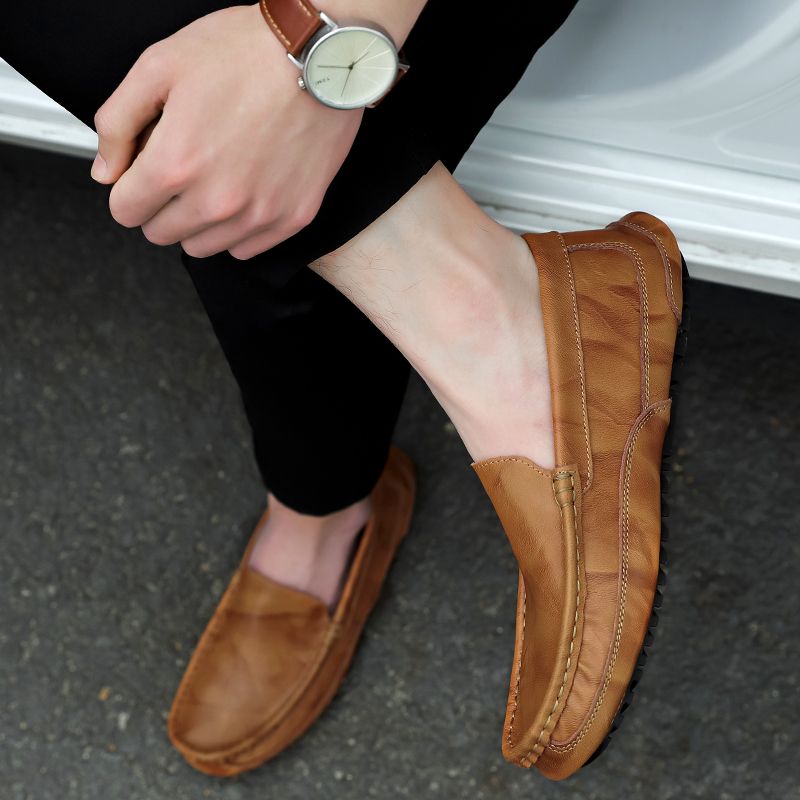 Xabi Heren Loafers Geklede Schoenen - Koffie