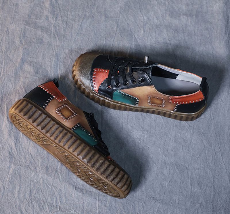 Xareni Dames Leren Loafer Schoenen - Bruin