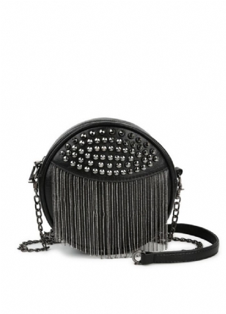 Xeos Dames Ronde Leren Schouder Handtas
