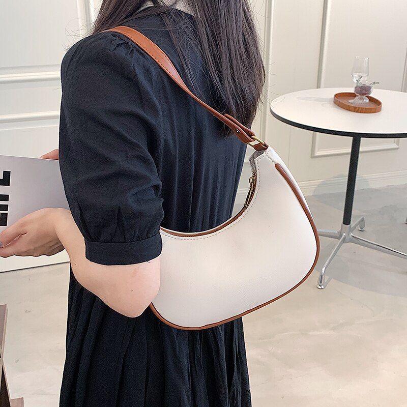 Xiome Dames Leren Baguette Handtas - Zwart