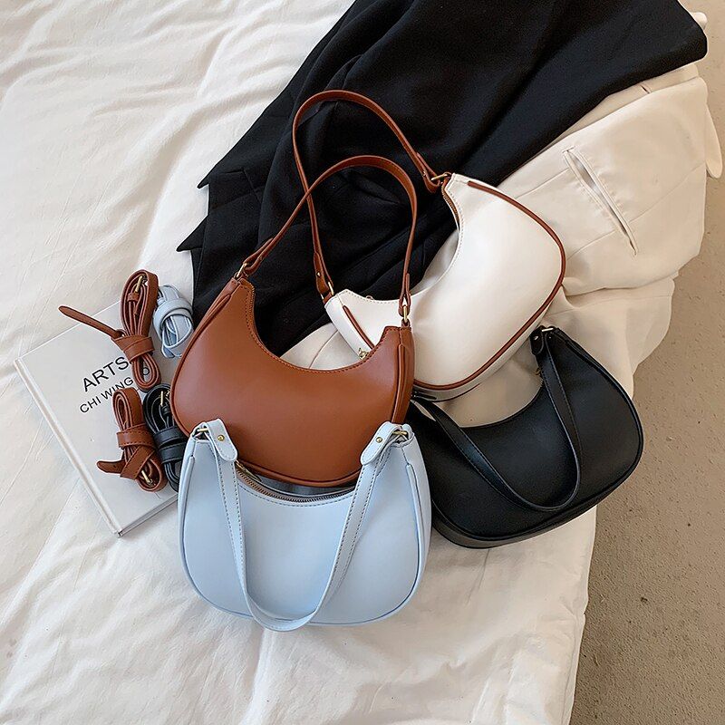 Xiome Dames Leren Baguette Handtas - Zwart