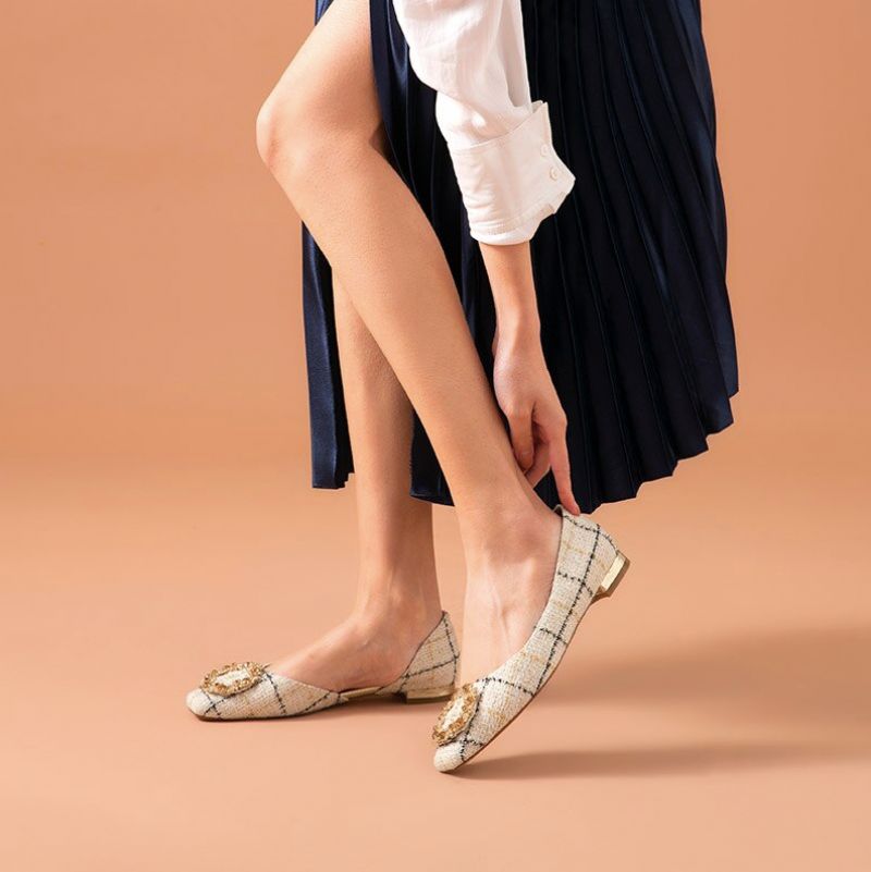 Yanela Dames Platte Schoenen - Blauw