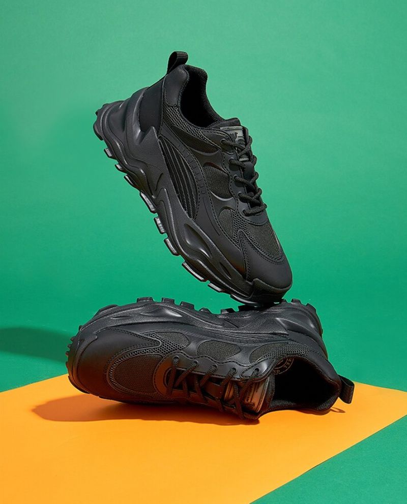 Yared Heren Platform Sneakers - Zwart