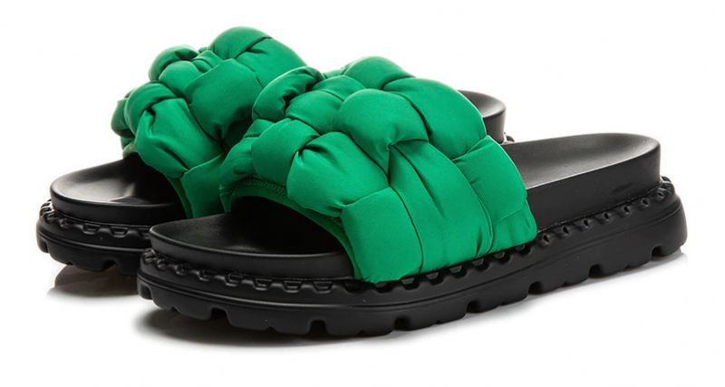 Yesika Damesplatte Pantoffel - Groen