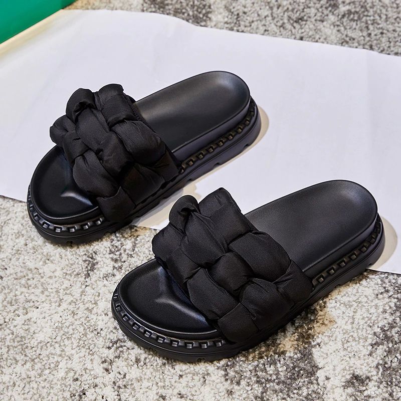 Yesika Damesplatte Pantoffel - Groen