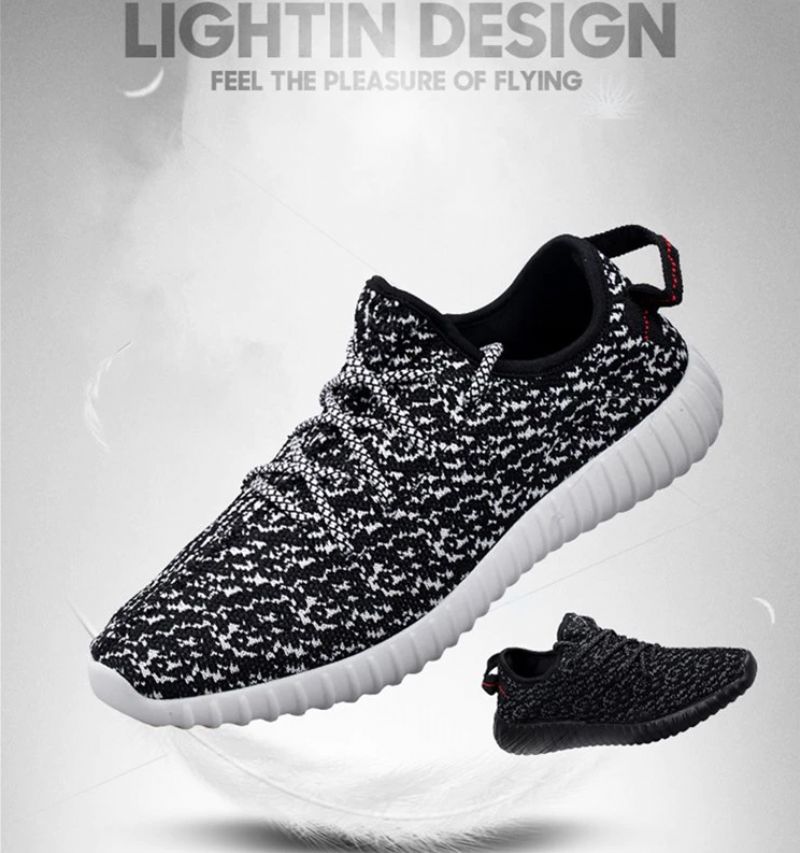 Yezy Ademende Mesh Sneaker Voor Heren - Zwart