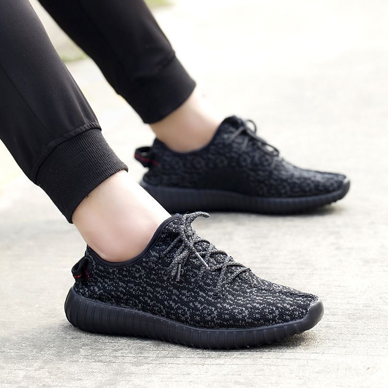 Yezy Ademende Mesh Sneaker Voor Heren - Zwart