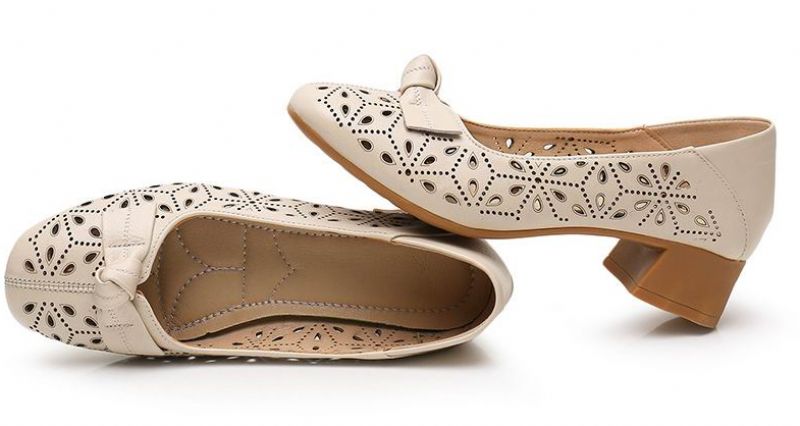 Yisney Dames Casual Pumps - Beige