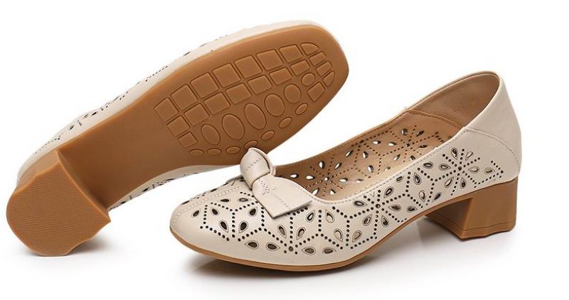 Yisney Dames Casual Pumps - Beige