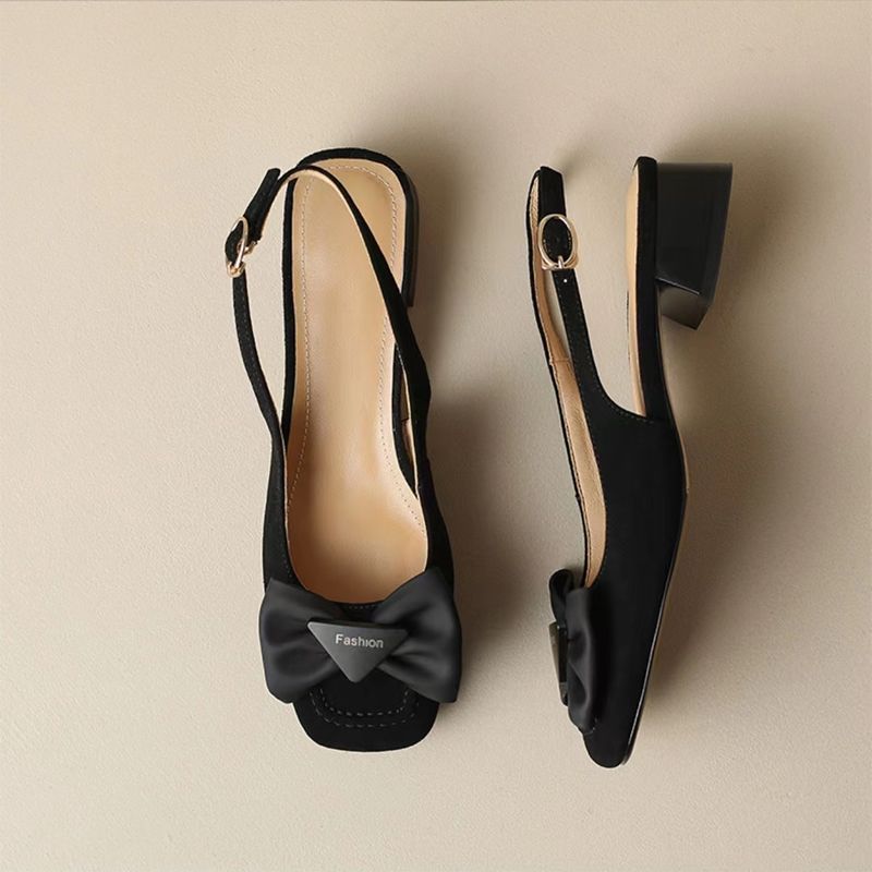 Ylaria Dames Vierkante Teen Sandalen - Zwart