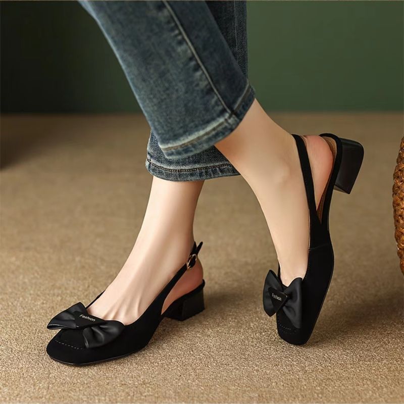 Ylaria Dames Vierkante Teen Sandalen - Zwart