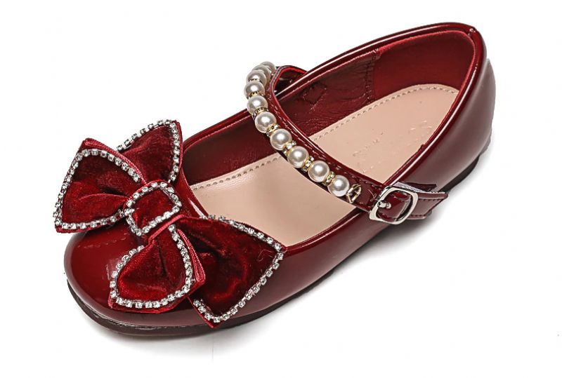 Yudi Platte Schoenen Voor Meisjes - Bordeauxrood