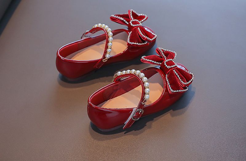 Yudi Platte Schoenen Voor Meisjes - Bordeauxrood