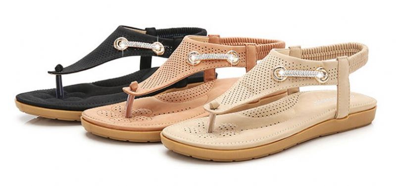Yudith Dames Platte Hak Zomer Sandaal - Beige